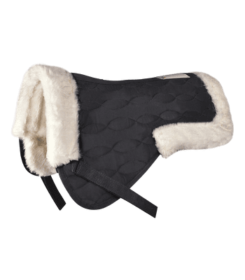 Half pad with synthetic lambskin, black/nature, Pony