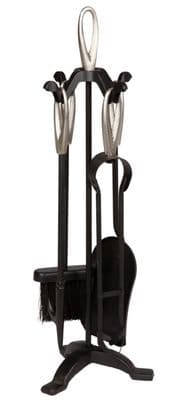 Hearth & Home Black Companion Set With Pewter Handles 5 Piece - 24