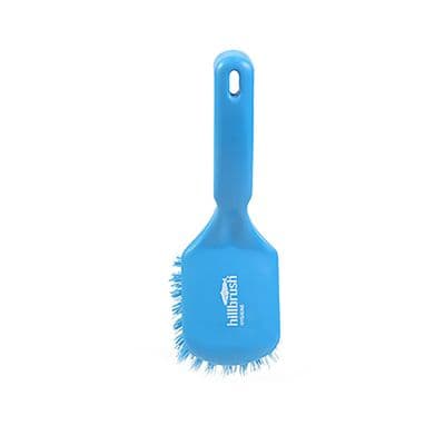 HILLBRUSH DRS SHORT HANDLED STIFF BRUSH - 254 MM - BLUE - D4BRES
