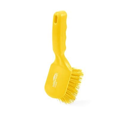 HILLBRUSH DRS SHORT HANDLED STIFF BRUSH - 254 MM - YELLOW - D4YRES