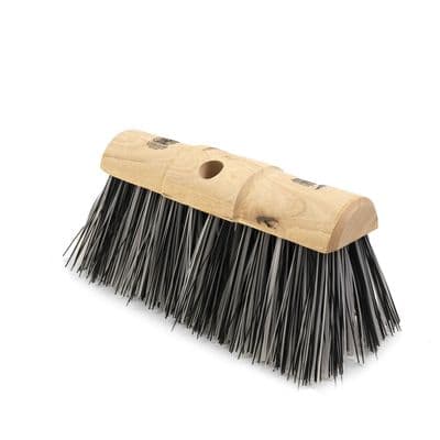 HILLBRUSH FINEST YARD BROOM HEAD - 330 MM - PVC BLACK/WHITE - STIFF