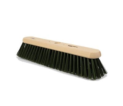 HILLBRUSH TRADE PLATFORM BROOM HEAD - 457 MM - PVC GREEN - EXTRA STIFF