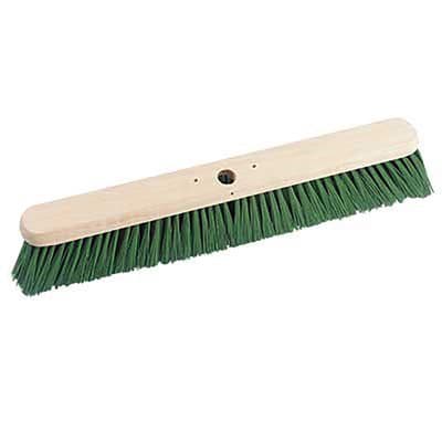 HILLBRUSH TRADE PLATFORM BROOM HEAD - 610 MM - PVC GREEN - EXTRA STIFF