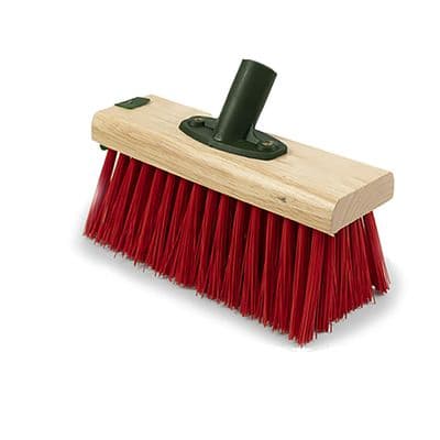 HILLBRUSH TRADE YARD BROOM HEAD - 254 MM - PVC RED - STIFF