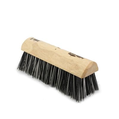 HILLBRUSH TRADE YARD BROOM HEAD - 263 MM - POLYPROPYLENE BLACK/WHITE - STIFF