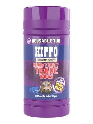 Hippo Heavy Duty Trade Wipes Reusable Tub - Pack of 80