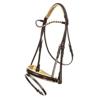IMPERIAL RIDING SNAFFLE BRIDLE IRHDI LAYLA BROWN/GOLD