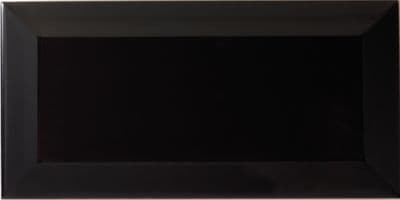 Johnson Tiles Bevel Brick Gloss Tiles - Black 200x100x7.5