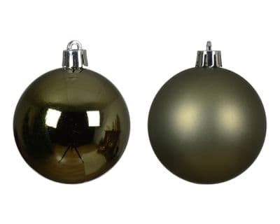 Kaemingk 6cm Baubles Tube 30 - Rosemary Green