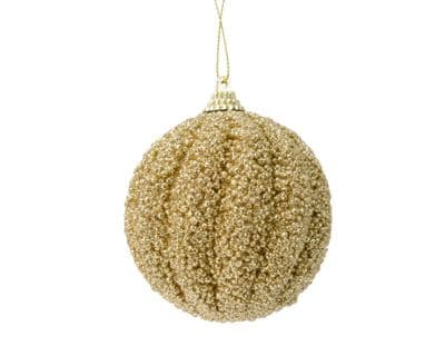 Kaemingk Bauble Foam Glitter 8cm - Light Gold
