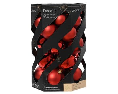 Kaemingk Baubles Polystyrene Christmas Red - 6cm Assorted