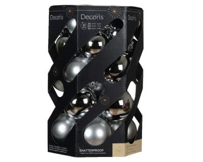 Kaemingk Baubles Polystyrene Silver Pack 30 - Assorted Sizes
