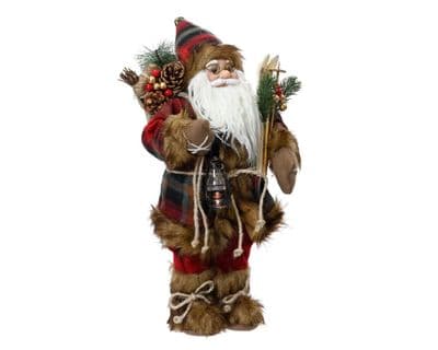 Kaemingk Christmas Red Check Santa - 45cm