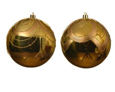 Kaemingk Deco Baubles 10cm - Light Gold
