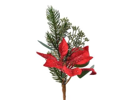 Kaemingk Decorative Spray Poinsettia Green - 25cm