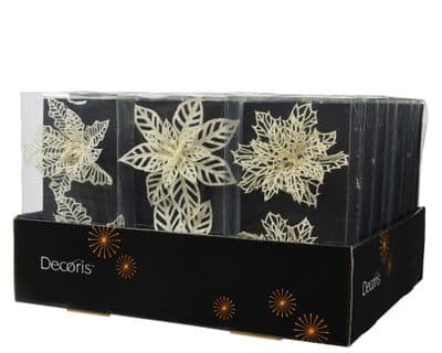 Kaemingk Flower On Clip Assorted - Winter White