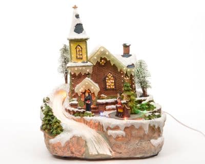 Kaemingk Indoor Fibre Optic Church - White/Multi