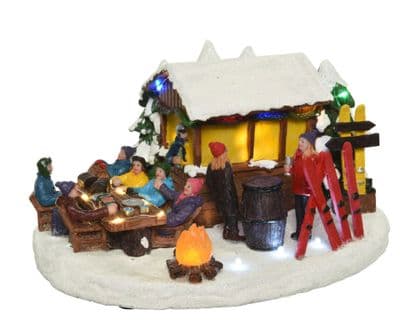 Kaemingk LED Apres Ski Scenery 22 x 25 x 15cm - 19L Multi Coloured