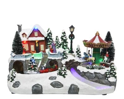 Kaemingk LED Fibre Optic Christmas Village - 20x34x19cm-17L