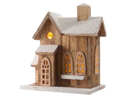 Kaemingk LED Indoor Wooden House - 5 Light Warm White