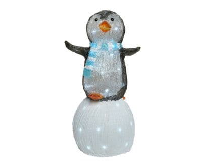 Kaemingk LED Outdoor Acrylic Penguin - Cool White 23 x 27 x 49cm