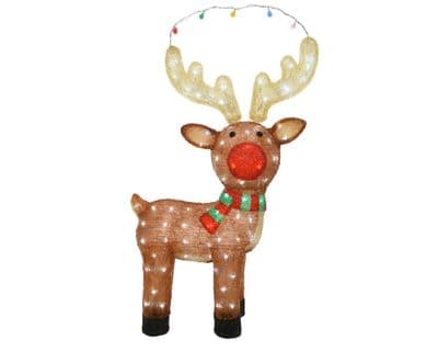Kaemingk LED Outdoor Acrylic Reindeer 27 x 61 x 85cm - Cool White