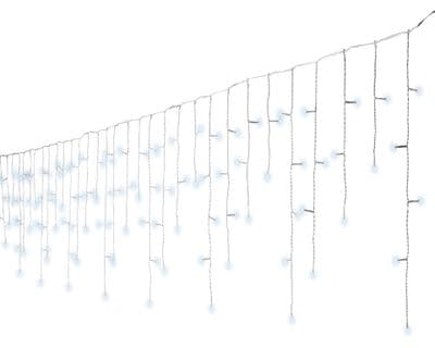 Kaemingk LED Outdoor Snowing Icicle Lights - Cool White/Transparent Cable 1780cm
