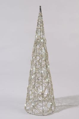 Kaemingk LED Wicker Pyramid Cool White - 90cm