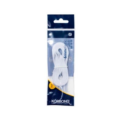 Korbond Elastic White 6mm - 3m