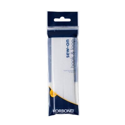 Korbond Hook & Loop Sew On White - 2cm x 50cm