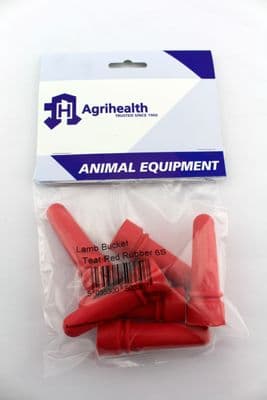 Lamb Bucket Spare Teats - 6 - Red