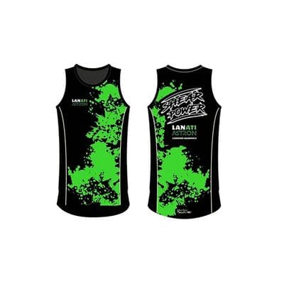 LANATI ASTRON SHEARERS SINGLET - XXXLARGE - BLACK/LIME GREEN - MENS