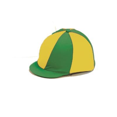 Lycra Hat Cover Quartered Emerald Green/Yellow