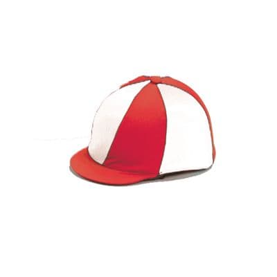 Lycra Hat Cover Quartered Red/White