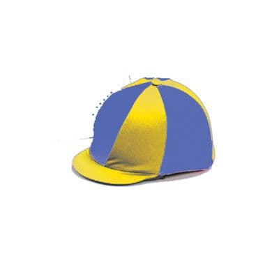 Lycra Hat Cover Quartered Yellow/Royal Blue