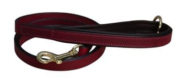 Mackey Padded Dog Lead - Mulberry & Brown