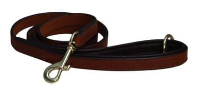 Mackey Padded Dog Lead - Tan & Brown