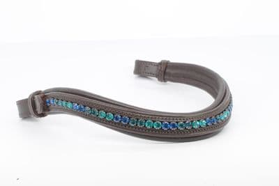 Mackey Sparkle Browband -Midnight -Brown leather-Cob