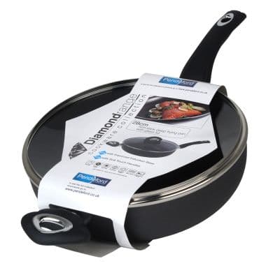 Mtk Housewares Non Stick Deep Fry Pan With Glass Lid - 28cm