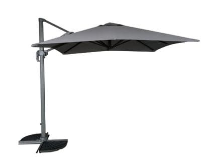Pagoda 2.5 x 2.5m Deluxe Overhanging Square Parasol - Grey