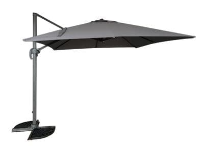 Pagoda 3 x 3m Deluxe Overhang Square Parasol - Grey