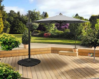 Pagoda 3m Deluxe Overhanging Parasol - Grey