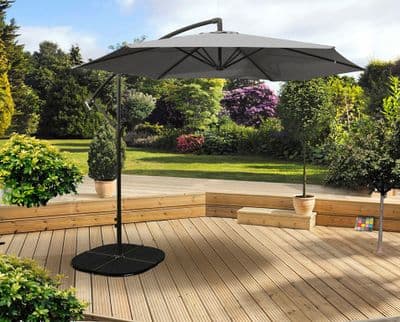 Pagoda 3m Overhanging Parasol - Grey