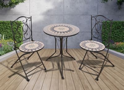 Pagoda Ceramic Mosaic Bistro Set - Flower
