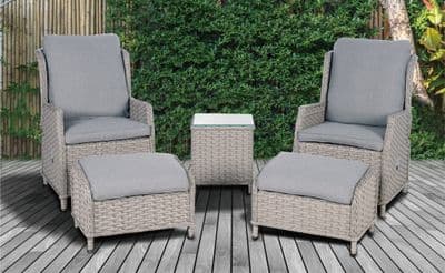 Pagoda Chambery Deluxe Reclining Companion Set - Grey