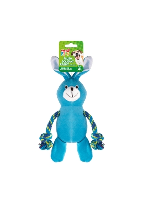 Pets at Play Squeaky Rabbit With Rope Arms
