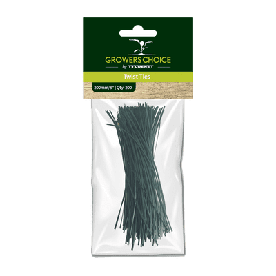 Plastic Coated Flat Twist Ties Green 1mm x 20cm 200pk