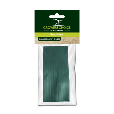 Plastic Coated Flat Twist Ties Green 3mm x 20cm 200pk