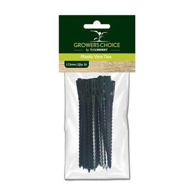Plastic Vine Ties Green 4mm x 17cm 50pk