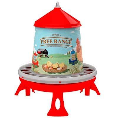 Poultry Feeder W/Legs Free Range 4kg Red